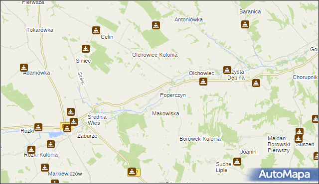 mapa Poperczyn, Poperczyn na mapie Targeo