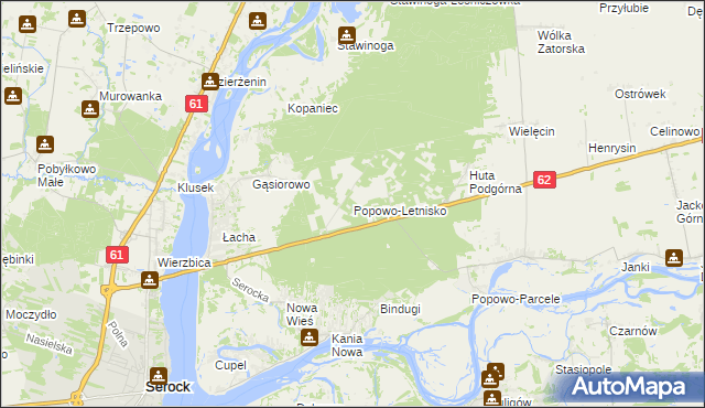 mapa Popowo-Letnisko, Popowo-Letnisko na mapie Targeo