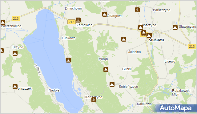 mapa Porąb gmina Krokowa, Porąb gmina Krokowa na mapie Targeo