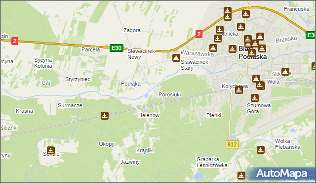 mapa Porosiuki, Porosiuki na mapie Targeo