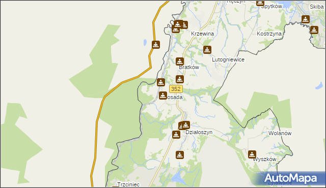 mapa Posada gmina Bogatynia, Posada gmina Bogatynia na mapie Targeo