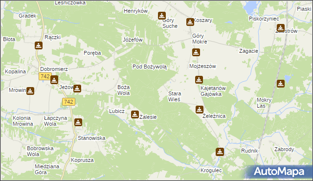 mapa Posada gmina Przedbórz, Posada gmina Przedbórz na mapie Targeo
