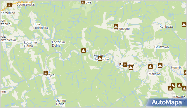 mapa Posada Rybotycka, Posada Rybotycka na mapie Targeo