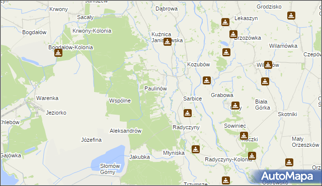 mapa Posoka gmina Przykona, Posoka gmina Przykona na mapie Targeo