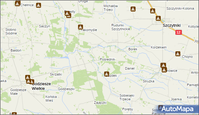 mapa Pośrednik, Pośrednik na mapie Targeo