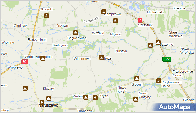 mapa Postróże, Postróże na mapie Targeo