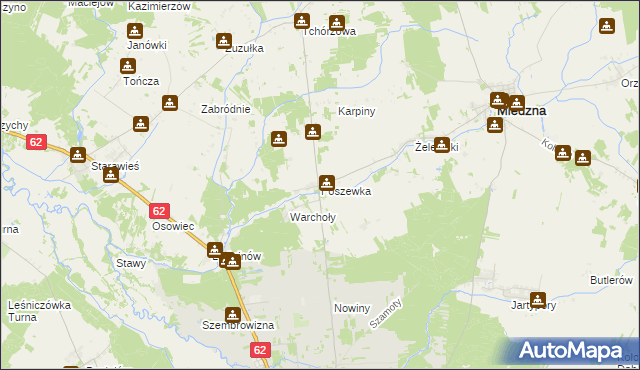 mapa Poszewka, Poszewka na mapie Targeo