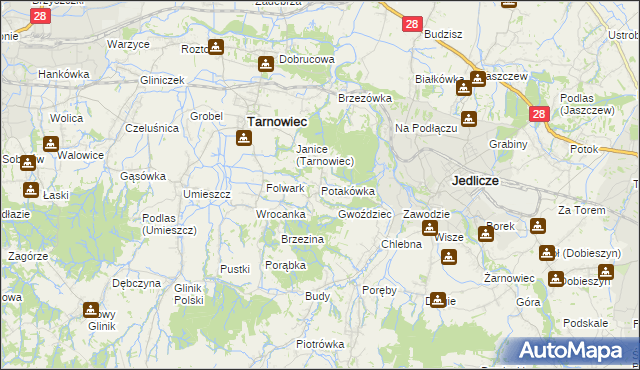 mapa Potakówka, Potakówka na mapie Targeo