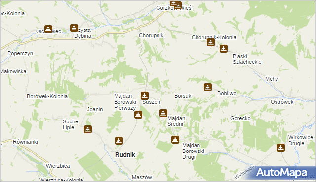 mapa Potasznia gmina Rudnik, Potasznia gmina Rudnik na mapie Targeo