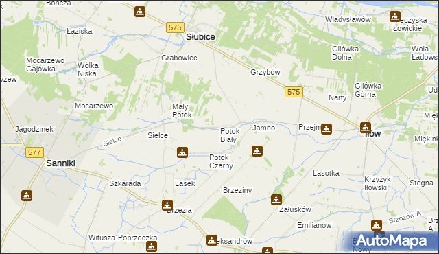 mapa Potok Biały, Potok Biały na mapie Targeo