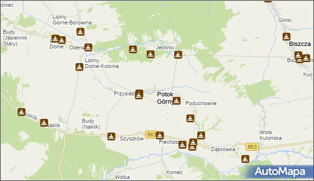 mapa Potok Górny, Potok Górny na mapie Targeo