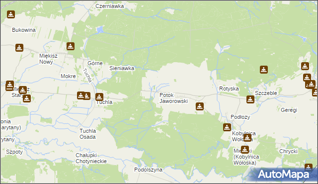 mapa Potok Jaworowski, Potok Jaworowski na mapie Targeo