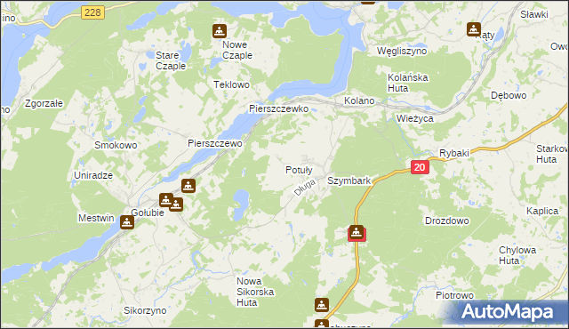 mapa Potuły, Potuły na mapie Targeo