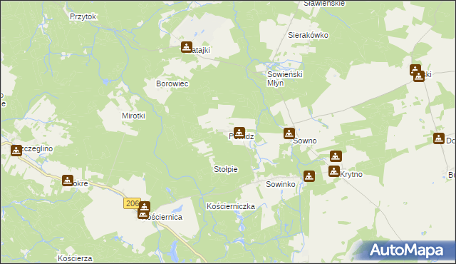 mapa Powidz gmina Polanów, Powidz gmina Polanów na mapie Targeo