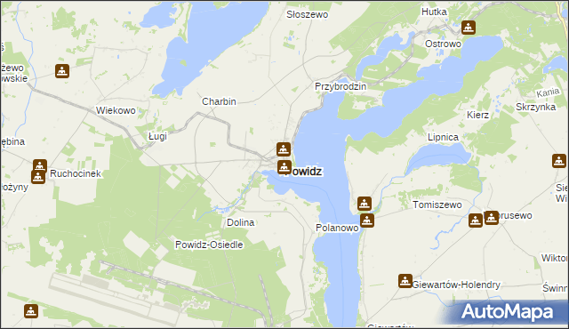 mapa Powidz powiat słupecki, Powidz powiat słupecki na mapie Targeo