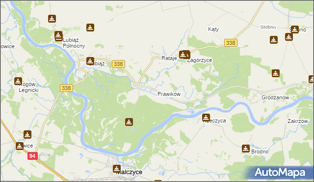 mapa Prawików, Prawików na mapie Targeo
