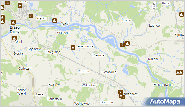 mapa Prężyce, Prężyce na mapie Targeo