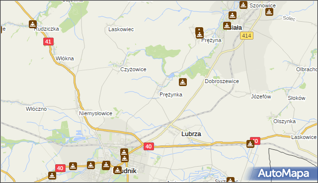 mapa Prężynka, Prężynka na mapie Targeo