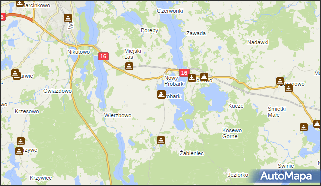 mapa Probark, Probark na mapie Targeo