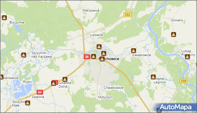 mapa Prochowice, Prochowice na mapie Targeo