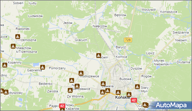 mapa Proćwin, Proćwin na mapie Targeo