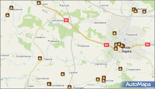 mapa Proszków, Proszków na mapie Targeo