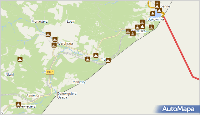 mapa Prusie, Prusie na mapie Targeo