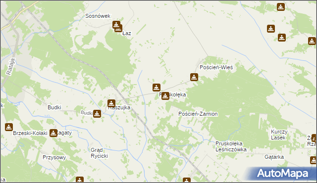 mapa Pruskołęka, Pruskołęka na mapie Targeo