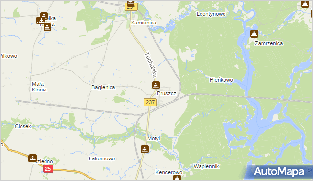 mapa Pruszcz gmina Gostycyn, Pruszcz gmina Gostycyn na mapie Targeo