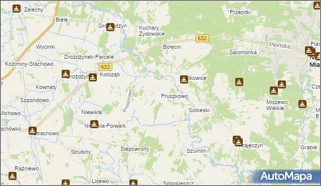 mapa Pruszkowo gmina Sochocin, Pruszkowo gmina Sochocin na mapie Targeo