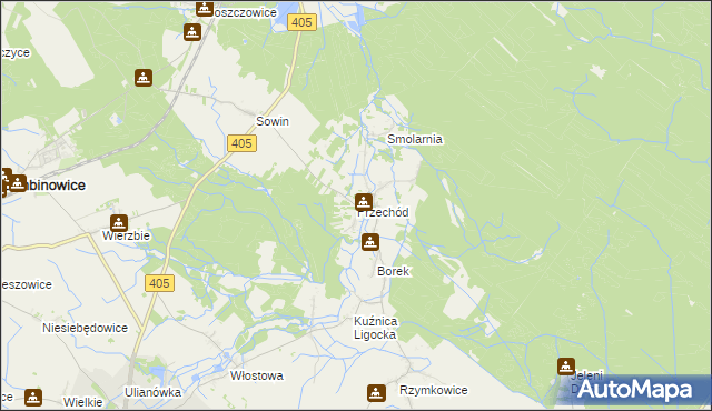 mapa Przechód gmina Korfantów, Przechód gmina Korfantów na mapie Targeo