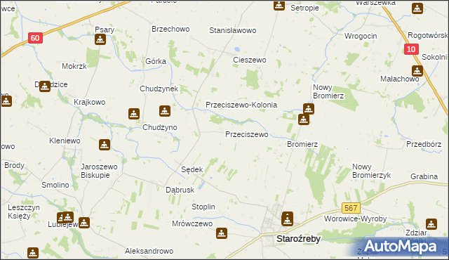 mapa Przeciszewo, Przeciszewo na mapie Targeo