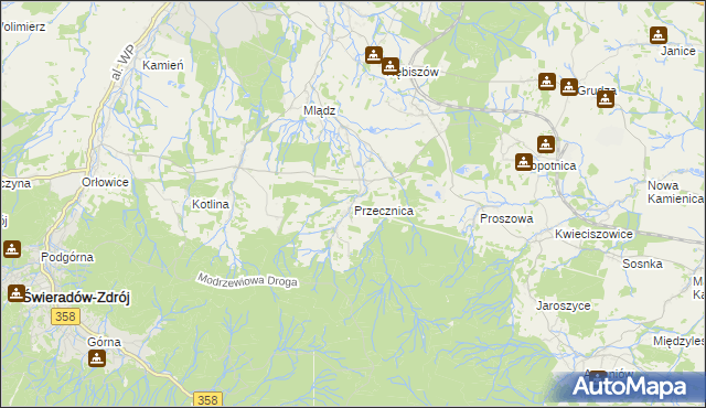 mapa Przecznica, Przecznica na mapie Targeo