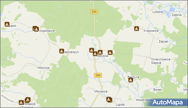 mapa Przeczów gmina Namysłów, Przeczów gmina Namysłów na mapie Targeo