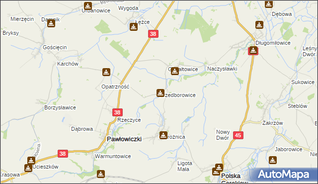 mapa Przedborowice, Przedborowice na mapie Targeo