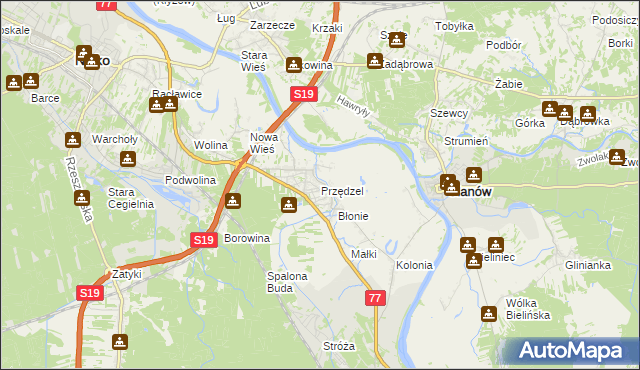 mapa Przędzel, Przędzel na mapie Targeo