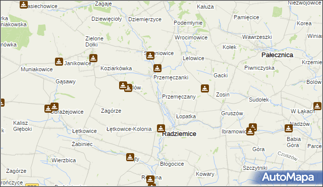 mapa Przemęczany, Przemęczany na mapie Targeo