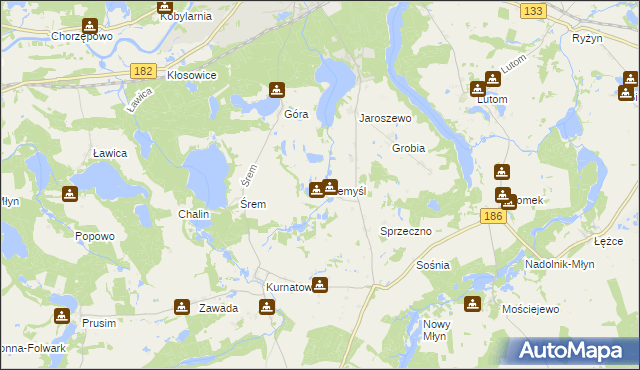 mapa Przemyśl gmina Sieraków, Przemyśl gmina Sieraków na mapie Targeo