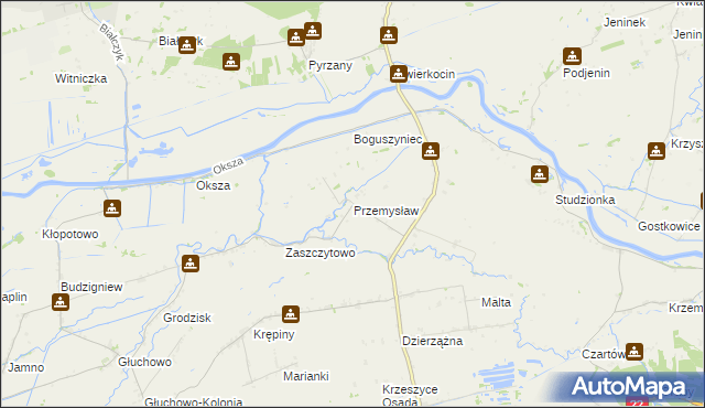 mapa Przemysław gmina Krzeszyce, Przemysław gmina Krzeszyce na mapie Targeo