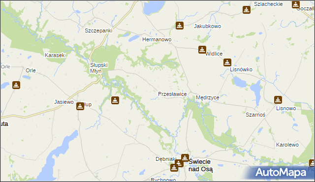 mapa Przesławice gmina Łasin, Przesławice gmina Łasin na mapie Targeo