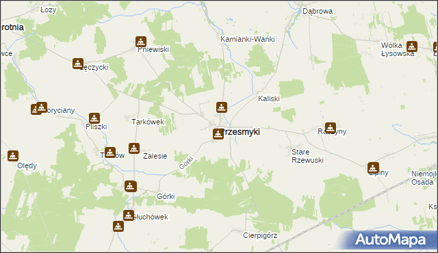 mapa Przesmyki, Przesmyki na mapie Targeo