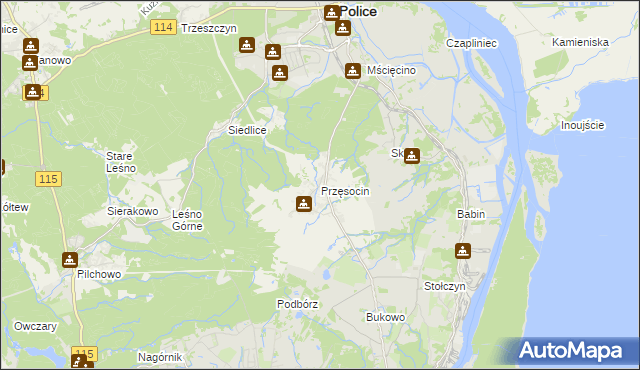 mapa Przęsocin, Przęsocin na mapie Targeo