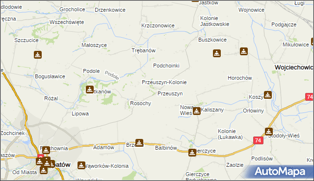 mapa Przeuszyn, Przeuszyn na mapie Targeo