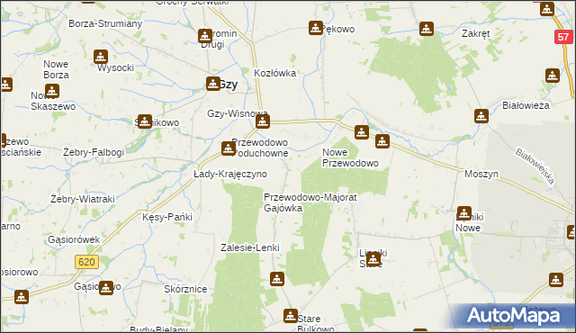 mapa Przewodowo-Majorat, Przewodowo-Majorat na mapie Targeo