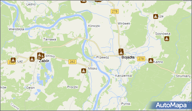 mapa Przewóz gmina Bojadła, Przewóz gmina Bojadła na mapie Targeo