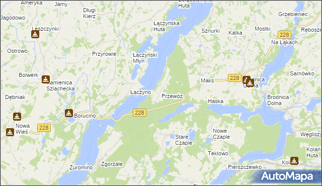 mapa Przewóz gmina Chmielno, Przewóz gmina Chmielno na mapie Targeo