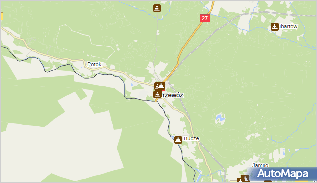 mapa Przewóz powiat żarski, Przewóz powiat żarski na mapie Targeo