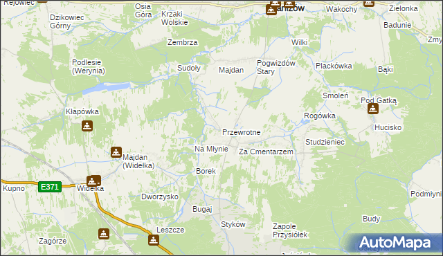 mapa Przewrotne, Przewrotne na mapie Targeo