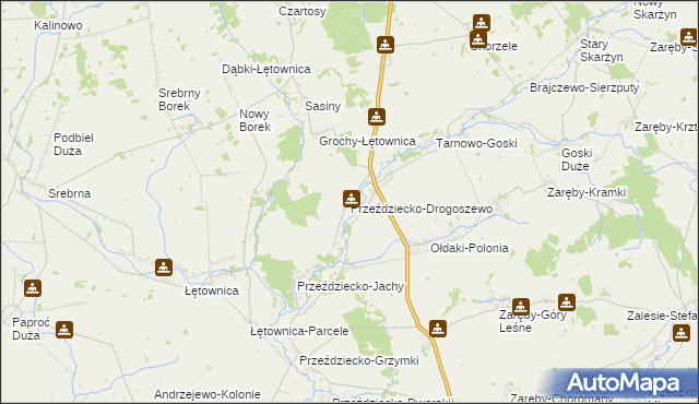 mapa Przeździecko-Drogoszewo, Przeździecko-Drogoszewo na mapie Targeo