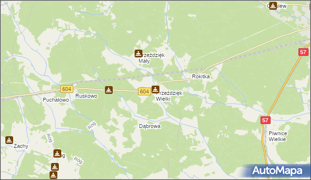 mapa Przeździęk Wielki, Przeździęk Wielki na mapie Targeo